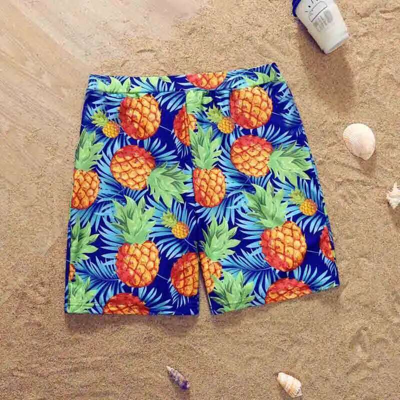 Tropical Family Swimwear Pineapple Print Sleeveless Bikini Set with Matching Swimming Trunks for a Fun Day at the XJ260206