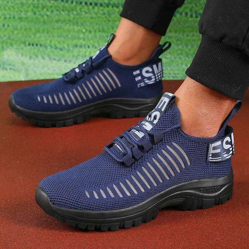 Men's Trendy Design Mesh Lightweight Breathable Comfortable Non Slip with A Lace Up Sole for Casual Walking Sports Shoes