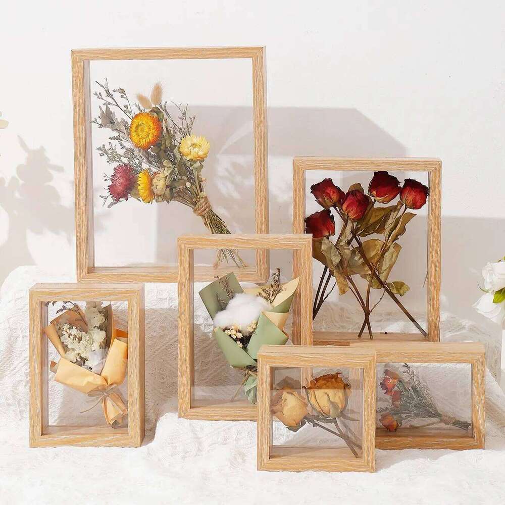 Wood Dried Flower Home Decor Transparent Picture Frame S260205