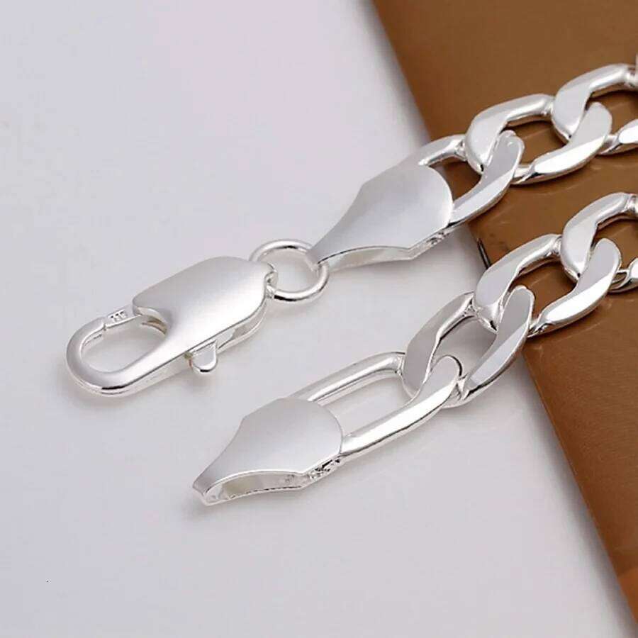 top quality beautiful Silver Bracelet Jewelry fashion charm Men Women Chain 6/8/10/12MM Bracelets noble nice link 26H0206