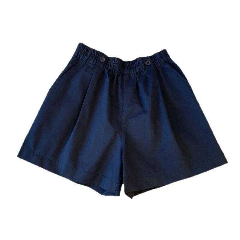 Washed Cotton Loose Fit Short Shorts Women's Summer Thin High Waist Slimming Wide Leg Three Quarter Length Casual Pants XJ260206