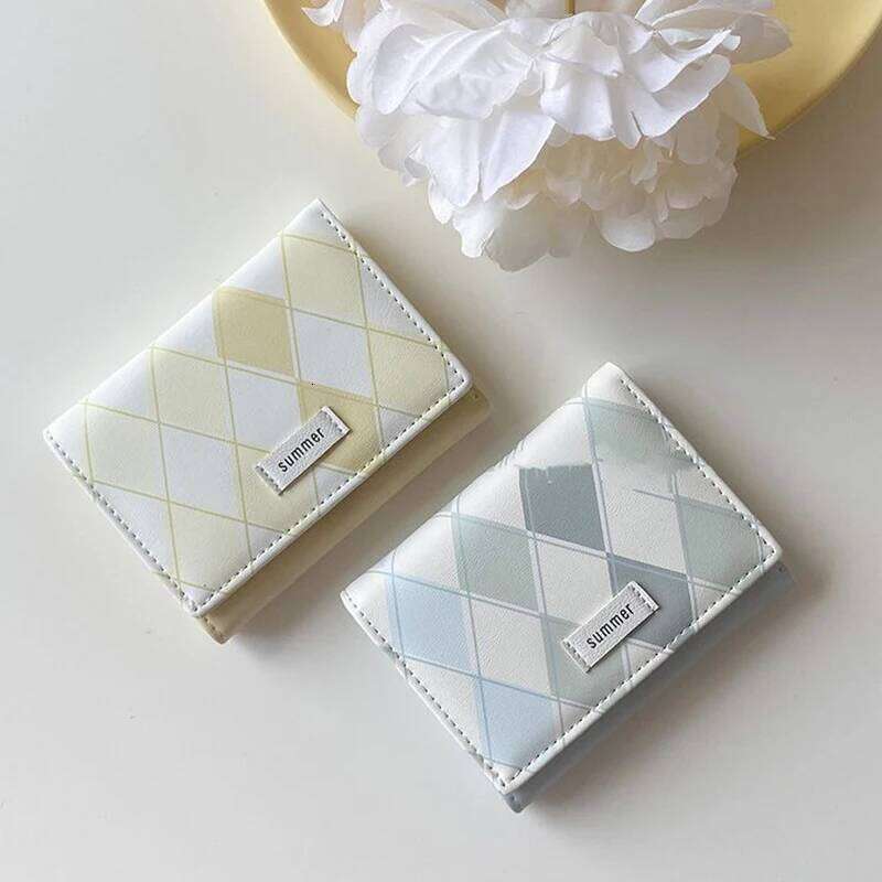 Sea Salt Blue Women's Wallet Simple Style Multi-functional Card Holder Leather Large Capacity Student Buckle Coin Purses Y260206