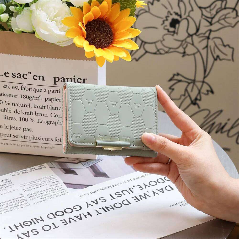 Elegant Women's Three Fold Short Japan and Korea Small Multi-card Hasp Bag Female Portable Wallet Coin Purses Y260206