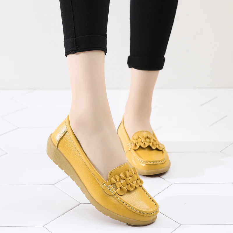 Women Flats Shoes Woman Genuine Leather Slip On Loafers Shoes Woman Soft Nurse Ballerina Shoes Plus Size Casual Zapatos De Mujer 260124
