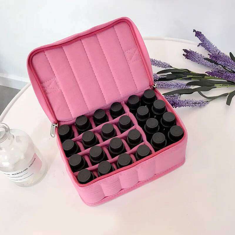 17 Lattice Essential Oil Travel Portable Convenient Storage Knitwear Moisture-proof Mouth Red Envelope Cosmetic Bag Y260206