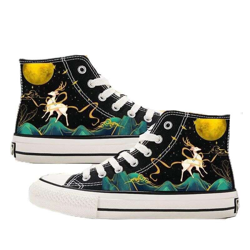 2026 New High-Top Trendy Chinese Elements Shoes, Modified Student Ancient Style Canvas Shoes WKERSIY