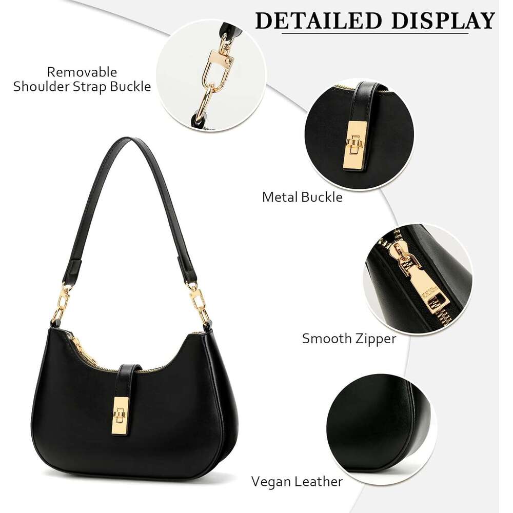 Shoulder Bag For Women Cute Hobo Handbag And Vegan Leather Retro Small Clutch Purse With Zipper
