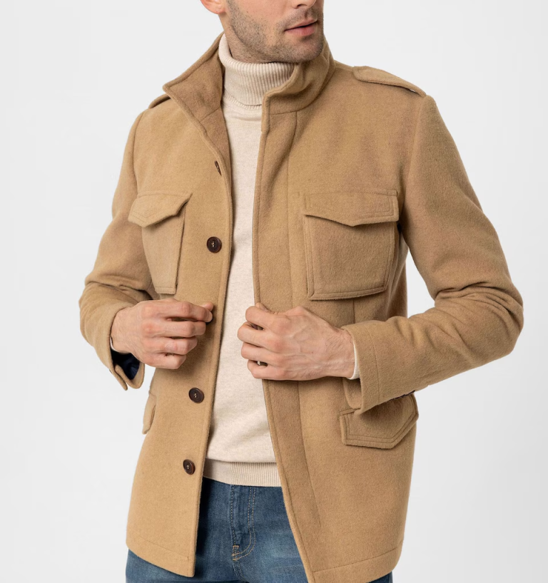 2025 New Men's Wool Jacket 1 Piece Single Breasted Casual Fashion Outerwear Autumn Winter Wear Coat Daily Clothi Custom Made