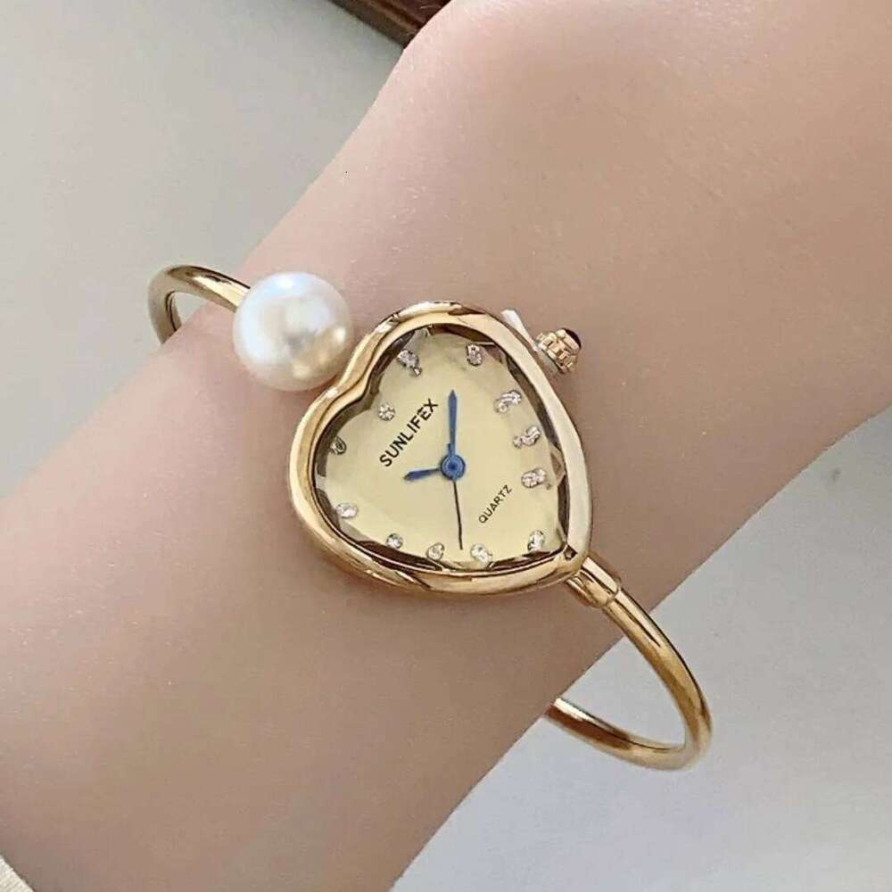Sunlifex Women Pearl Bracelet Watches Heart DialLadies Quartz Wristwatch Fashion Femal Dropshipping Clock reloj para mujer Z260206
