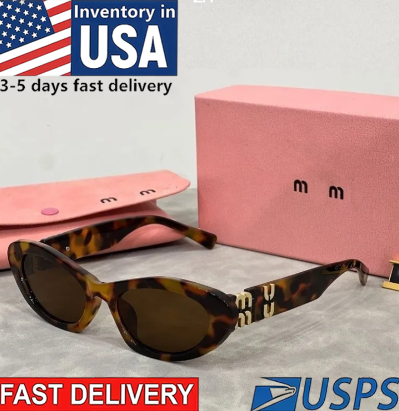 Men's miulys miulys sunglasses women's designer cat's eye plate frame glasses outdoor UV sunglasses SMU11WS fashion premium photo sunglasses