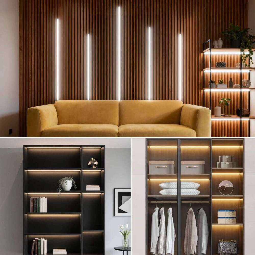 Dimmable Hand Scan Touch Sensor Neon COB LED Strip Light 24V Under Cabinet Collection Display Bookcase Wardrobe Closet Lamp Deco Z260206