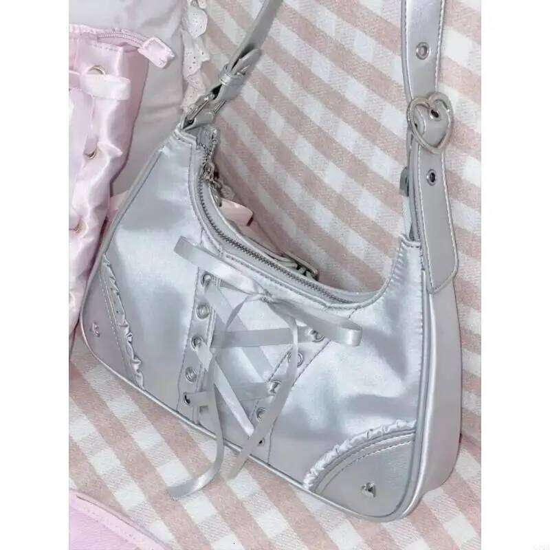 Q1QA Harajuku Ita Crossbody Lovely Satchel Handbag Fashion Transparent Pocket Shoulder Bag Y260205