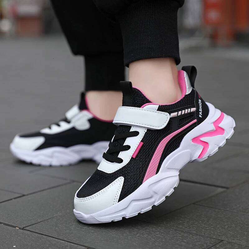 Children's pink casual women's breathable mesh sports comfortable outdoor walking shoes 26Y0206