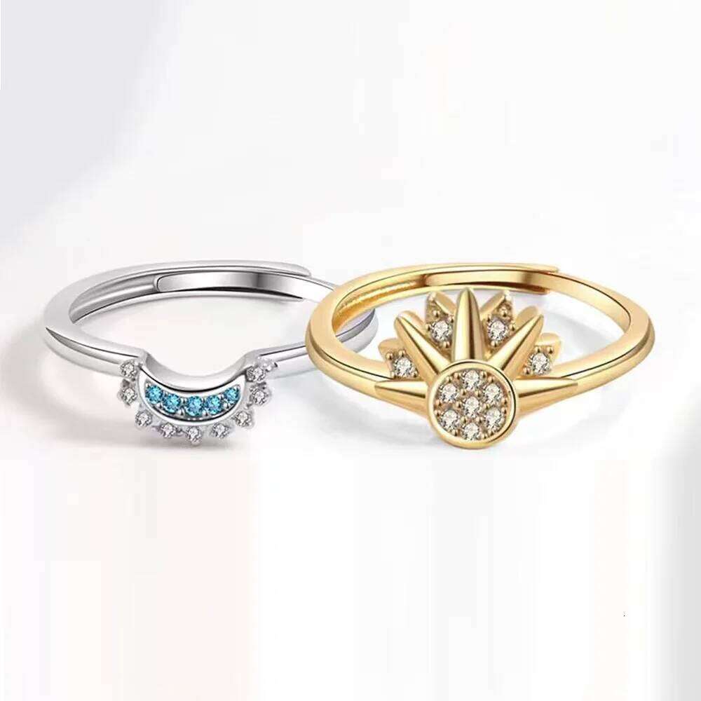 Hot Selling Fashion Sun and Moon Couple Ring For Women Men Jewelry Accessories Romantic Valentine's Day Gifts Wholesale W260206