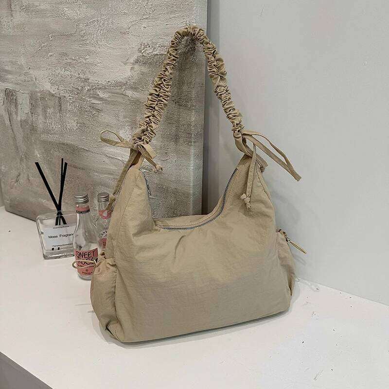 Fashion Large Capacity Nylon Bag Trend Versatile Style Leisure New Women's Shoulder Concise Sewing Thread Tote Bags Y260205