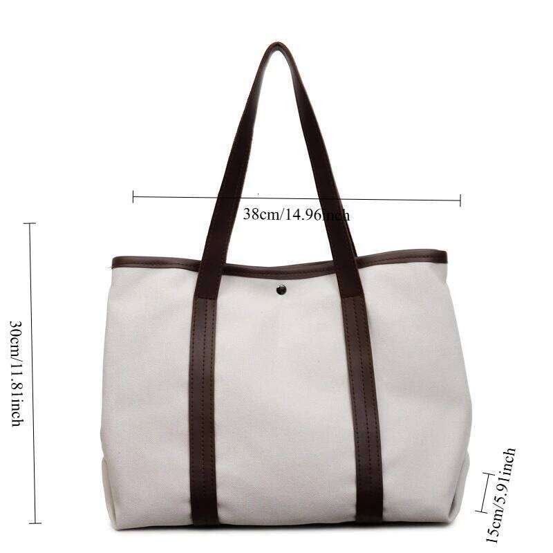 New Large Capacity Canvas Top Handle Women Fashion Shoulder Ins Commuter Comfortable and Versatile Texture Storage Bag Y260205