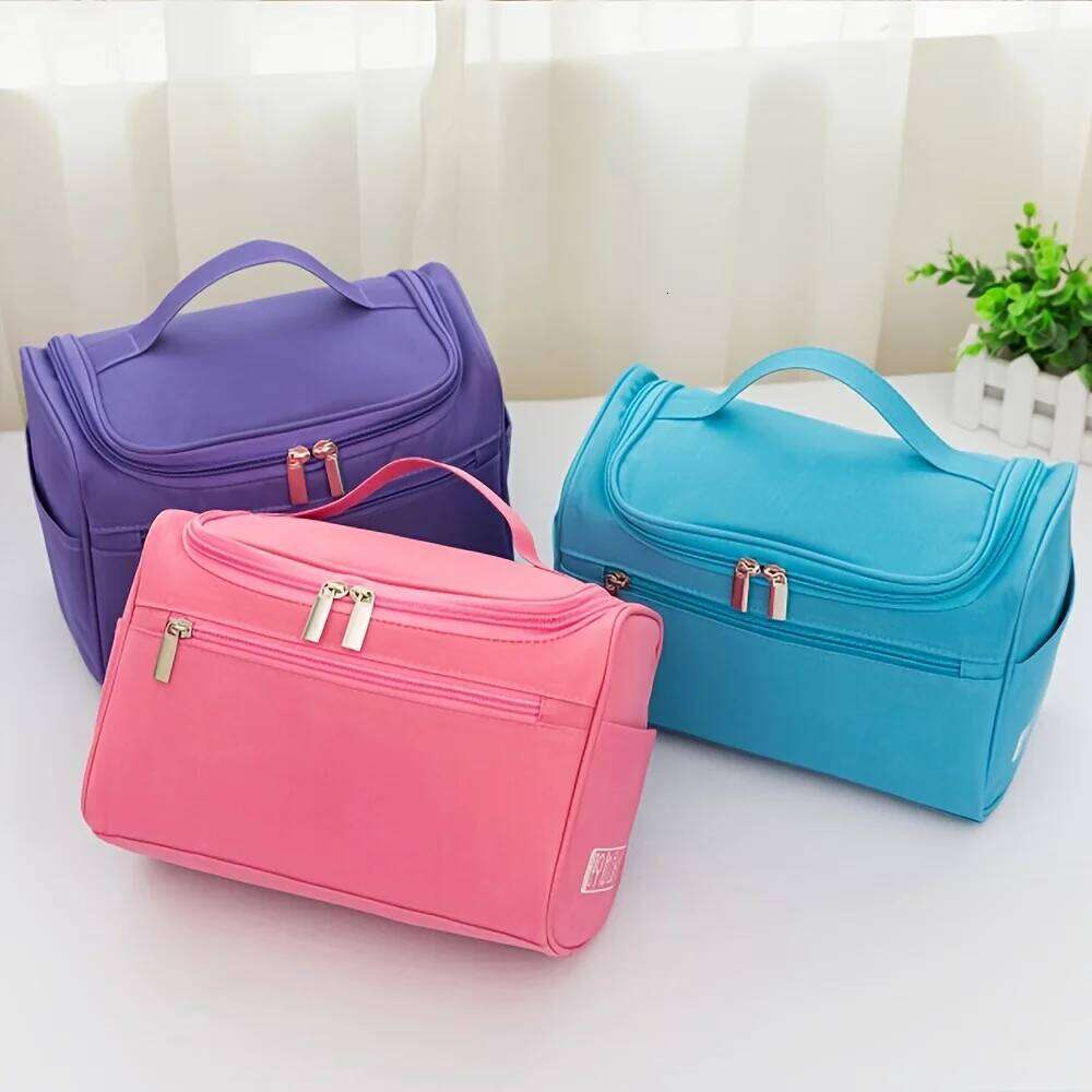 Large Capacity Travel Toiletry Bag - Multifunctional Cosmetic Organizer with Zipper for Men & Women, Durable Oxford Fabric Y260206