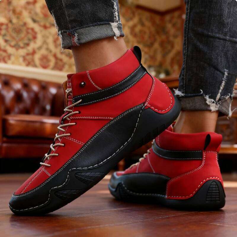 Handmade leather Casual Men New 2025 Outdoor Slip On Loafers Flats Moccasins Walking Shoes Non-Slip Dropshipping