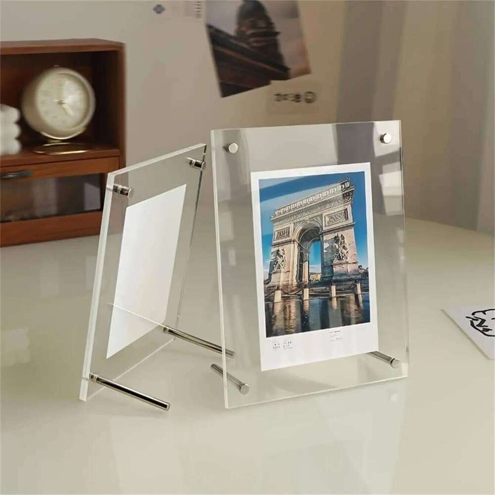 Transparent Picture 6-Inch Wall-Mounted Ins Postcard Poster Display Stand 7-inch Acrylic Photo Frame Table S260205