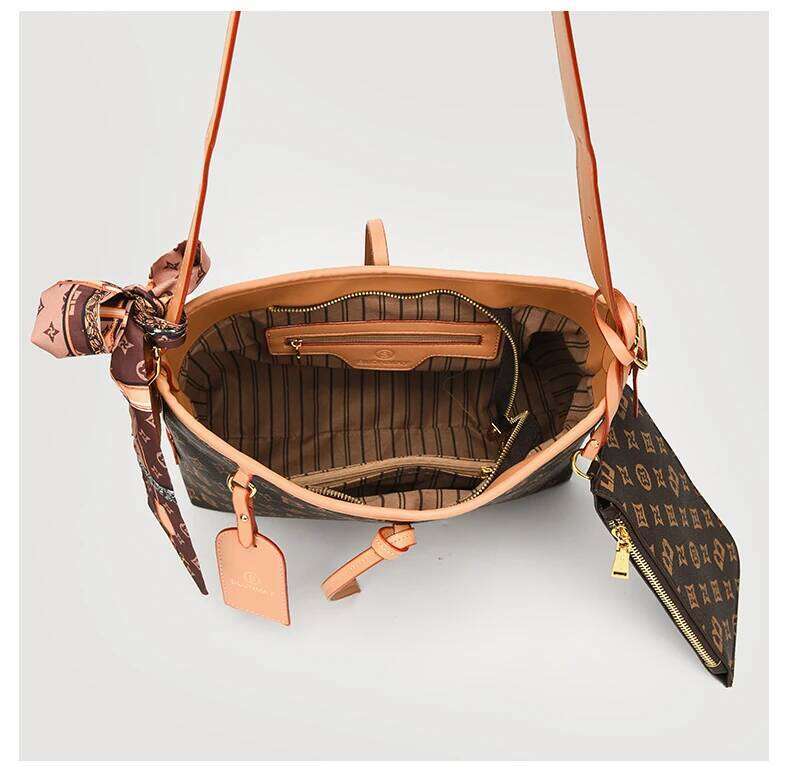 2025 New High-end Luxury Brand Ladies Leather Tote Bag Famous Designer Paris Vintage Elegant Style Y260205