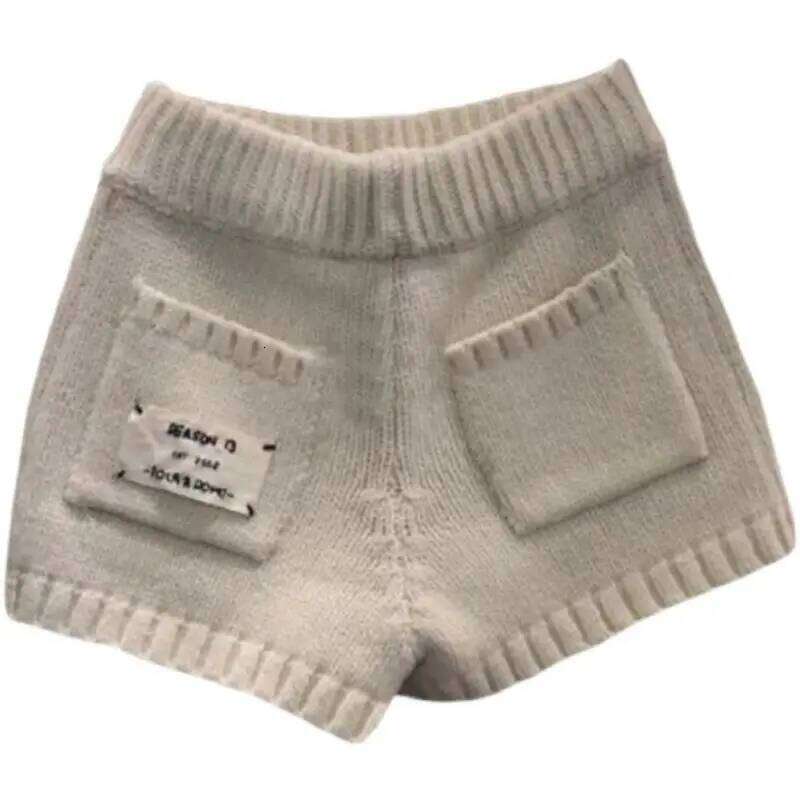 South Korea's Dongdaemun Autumn New Style Versatile Outerwear Slim Letter Knitted Bottoming Casual Shorts for Women XJ260206