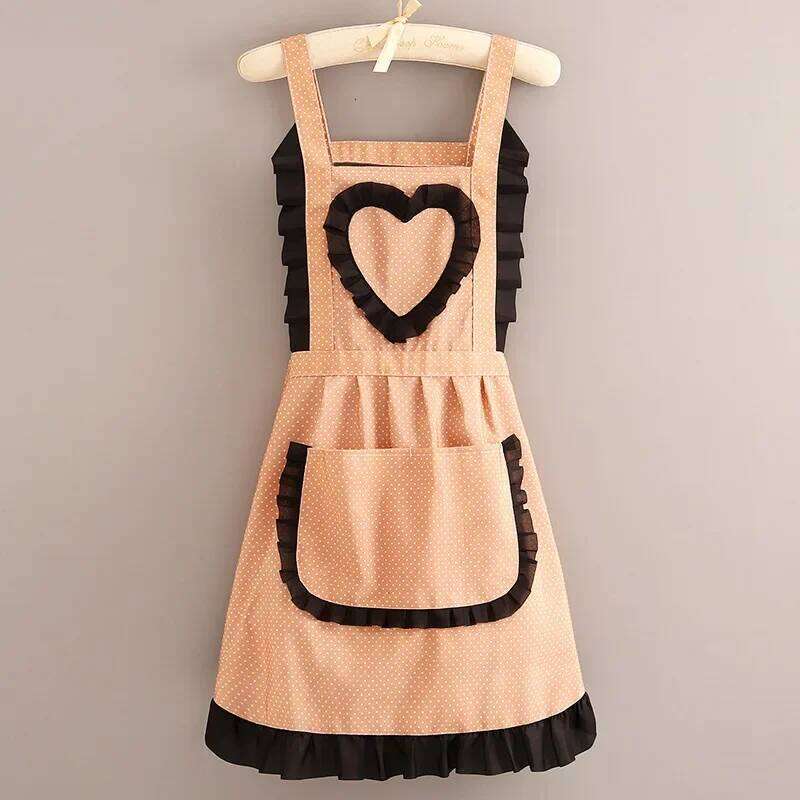 Western Style Canvas for Women Summer Thin Home Kitchen Fashion Apron Anti-fouling Wear-resistant Work Clothes S260205