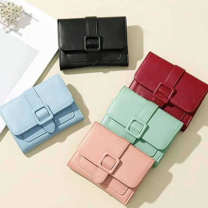 Candy Color Small Wallets PU Leather Pures Ladies Card Holder Mini Purse Coin Bag Multi Functional Wallet Women Purses Y260206