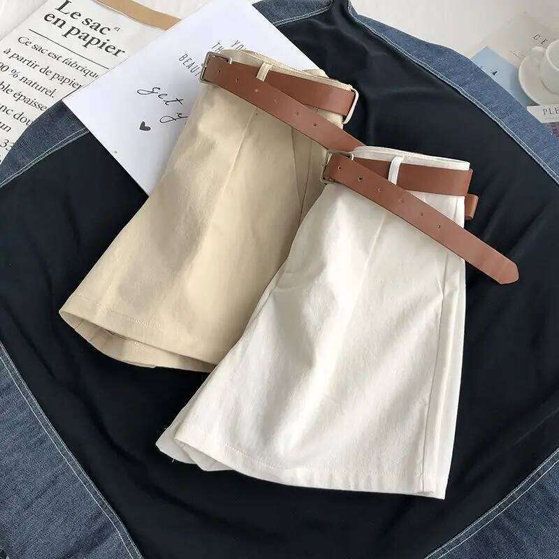 Wide Leg Shorts Women High Waist Solid All-match Streetwear Casual Cargo Loose Fit Cozy Chic Popular Simple Basic Summer Mujer XJ260206