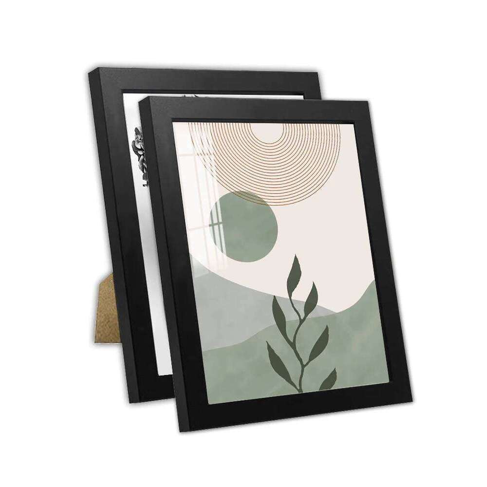 2pcs 4x6inch Black Wood 10x15cm Modern Minimalist Family DIY Photo Wall Picture Frame S260205