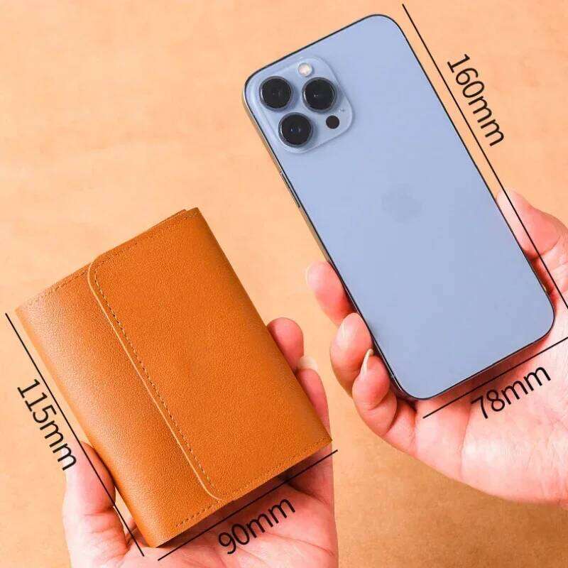 2025 New Women's Simplified Folding Button Small Driver's License Card Bag Male Student Soft Leather Wallet Y260206