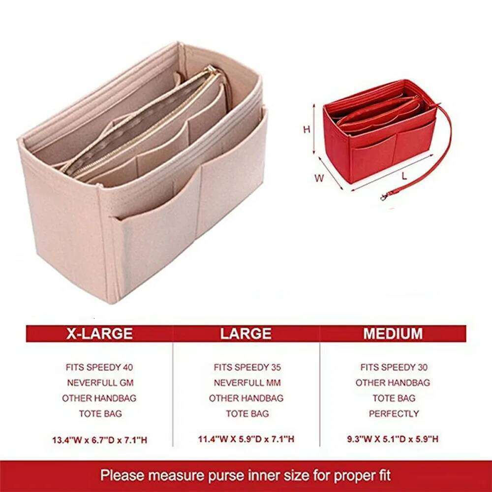 Brand Make up Organizer Felt Insert For Handbag Travel Inner Purse Portable Cosmetic Bag Fit Various Storage functional Bags Y260206