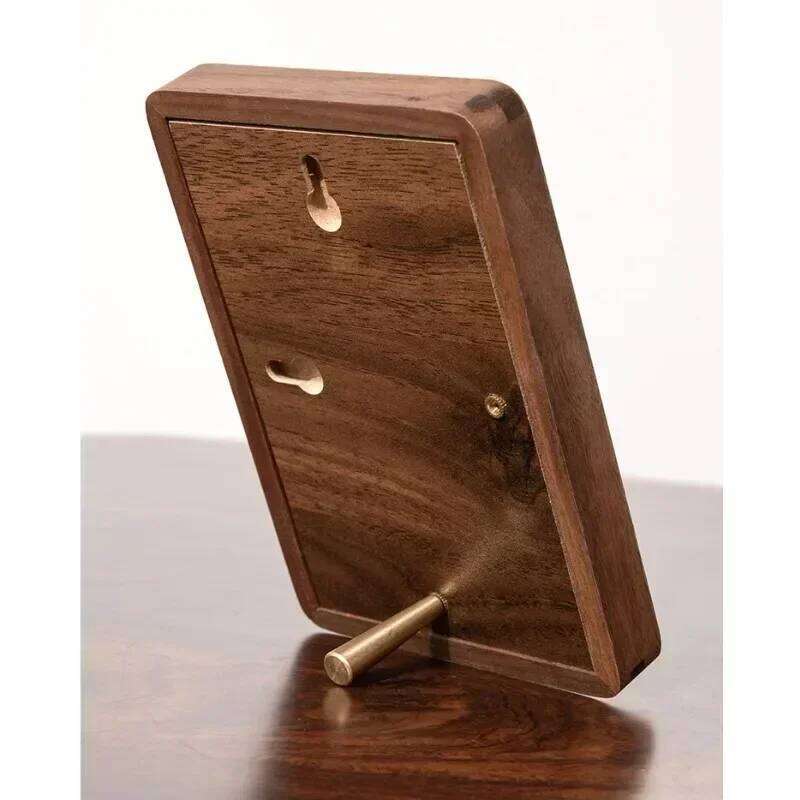 Black Walnut Real Wooden Round Corner Swing Table 6/7/8 Inch Mortise Tenon Photo Frame Home Decoration Picture Fram S260205