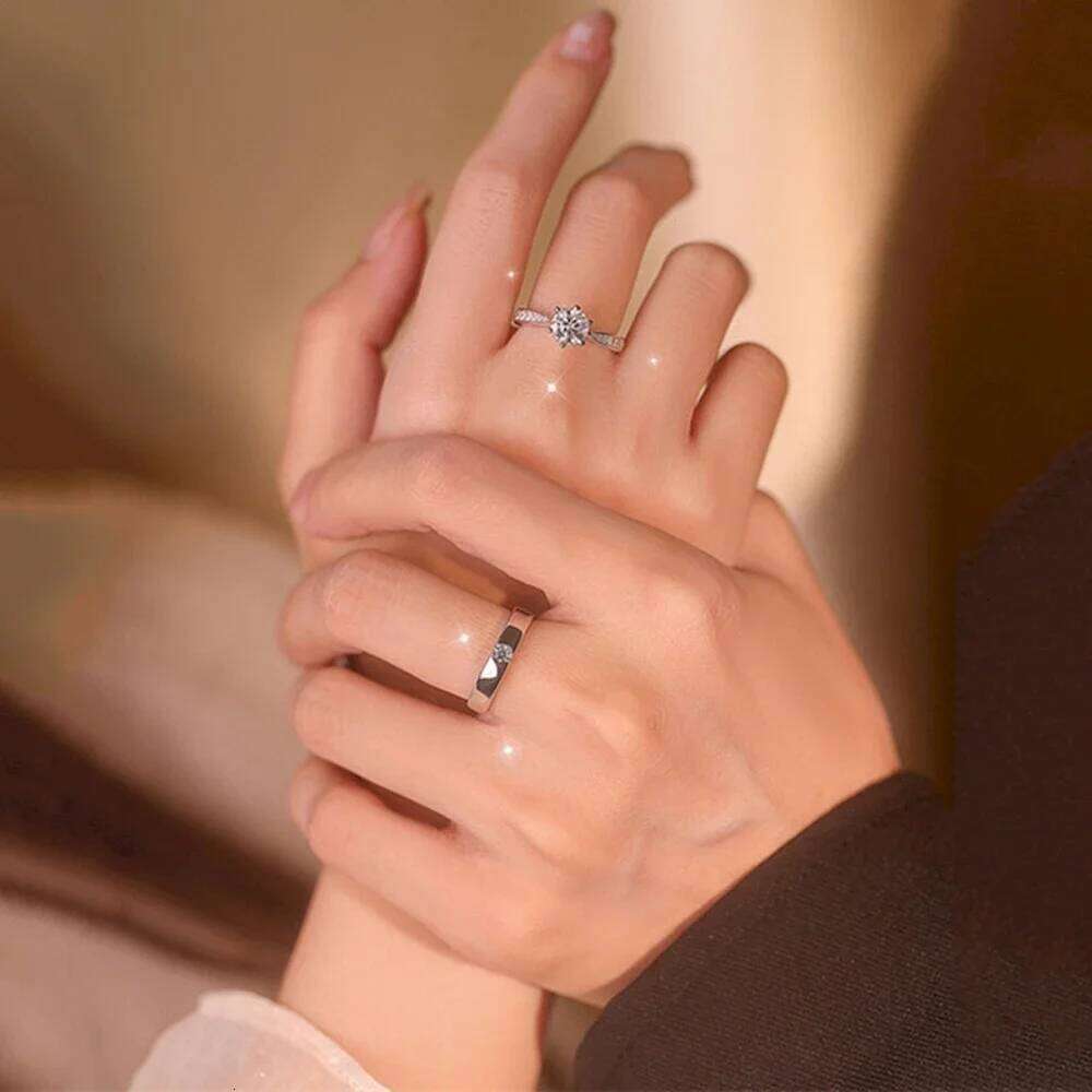 1 Ct. Copper Plated Platinum Five Layer Coating Couple Rings Men Women Ring Color Preservation Finger Jewelry Drop Shipping W260206