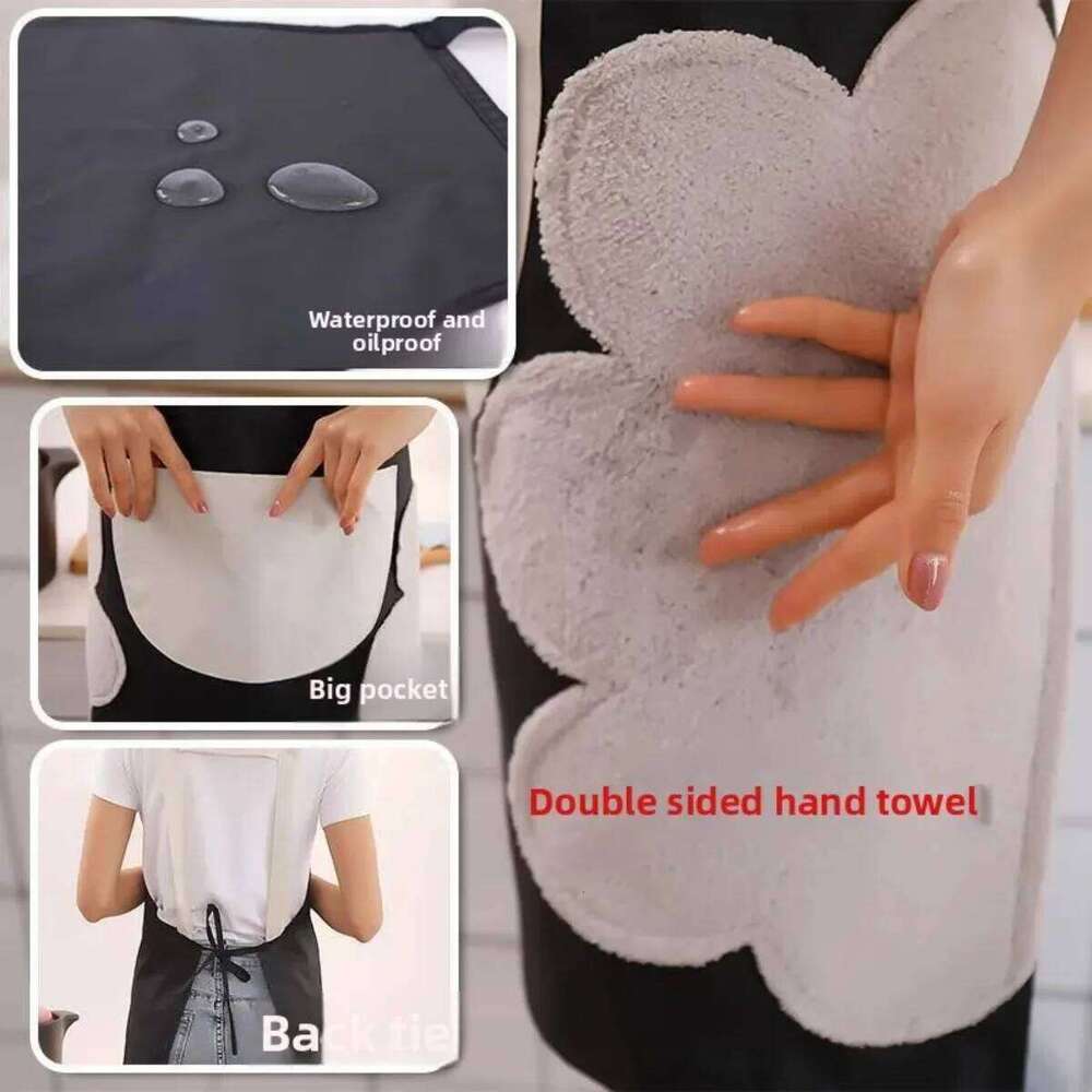 Waterproof Oil Proof Breathable Kitchen with Pocket Unisex Adjustable Cooking Print Design Smock for Men Women Apron 1PC S260205