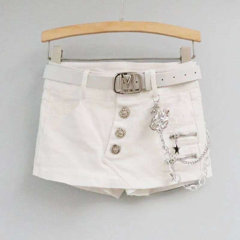 Fashion Denim Short Women Streetwear Spring/Summer 2025 New Slim Stretch Sexy Wrapped Hip Skirt Female Casual Hot Pants XJ260206