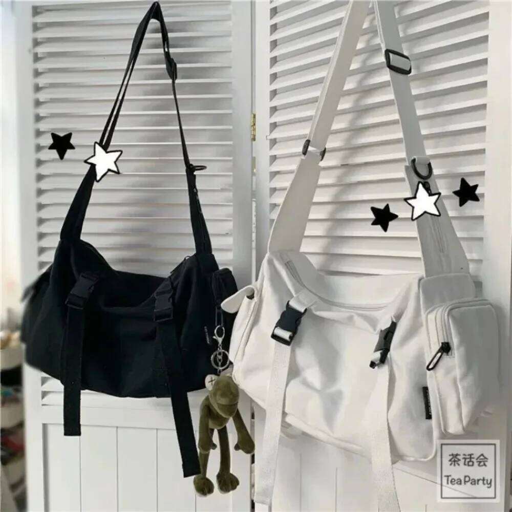 Canvas Crossbody for Women Youth Men Fashion Casual Large Capacity Handbags Shoulder Bags Solid Color Ladies Messenger Bag XJ260129