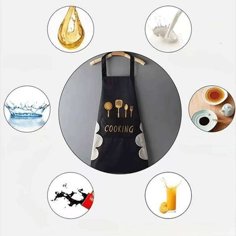 Waterproof Oilproof Can Wipe Hands Kitchen Work Clothes Home Cooking Cleaning Men and Women Universal Sleeveless Apron S260205 2de