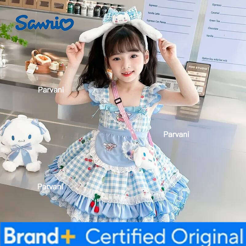 Sanrio Cinnamoroll Kids Summer Suspender Princess Kawaii Anime s Cartoon Role Playing Sweet Cute Party Lolita Tutu Dress H260206 - view 7