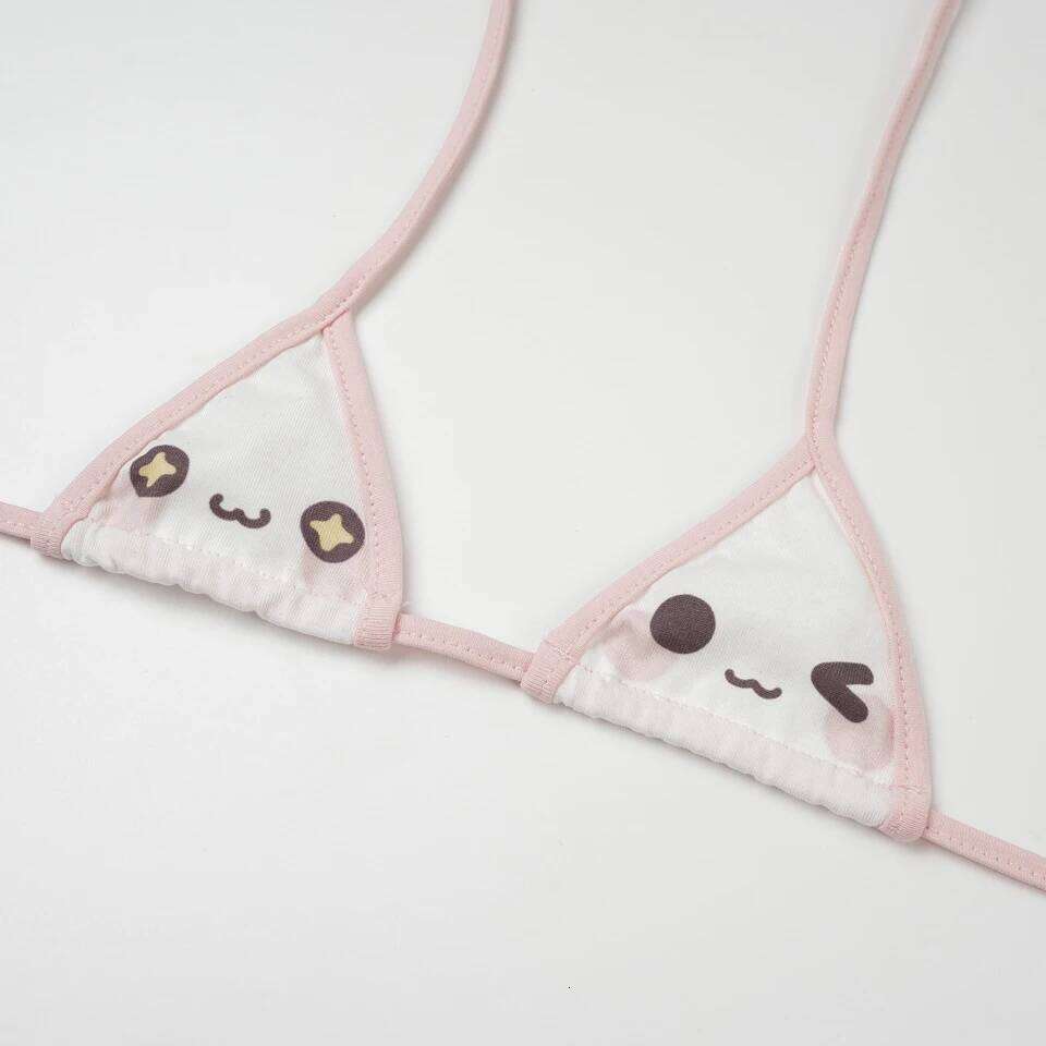 Cute Bikini 2025 Anime Kawaii Girl Cosplay Swimsuit Women Lace Up Bathing Suit Low Waist Bikinis Sets Beach Swimwear Z260206