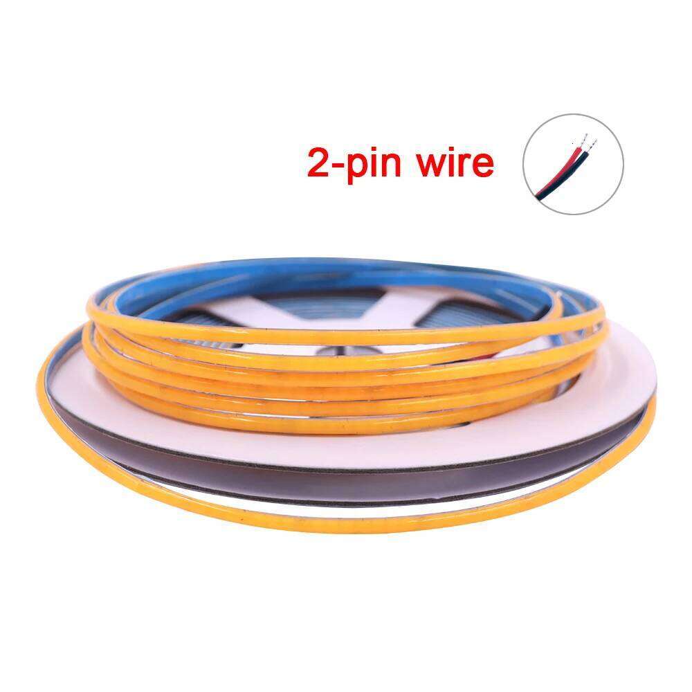 12V 24V COB Strip 3mm 5mm PCB Ultra Thin Light 384 LEDs CRI90 Super Bright Flexible LED Tape For Cabinet Home Liner Lighting Z260206