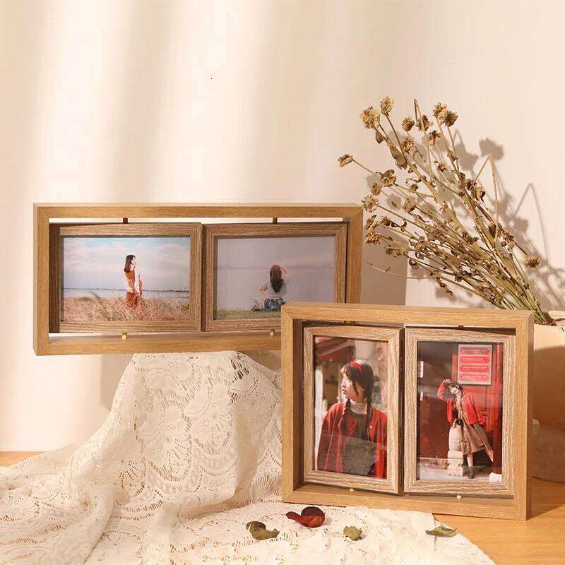 Creative Decoration Indoors Retro Wooden Fashion Desktop Frame Homestay Luxury Modern Home Decor Porta Retrato Lsxk S260205