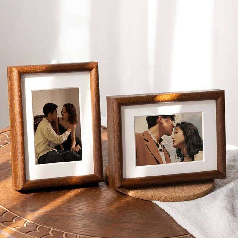 Black walnut solid wood frame table wash photos made of six 6 inches 7 couples wedding photo custom high-grade decoration S260205