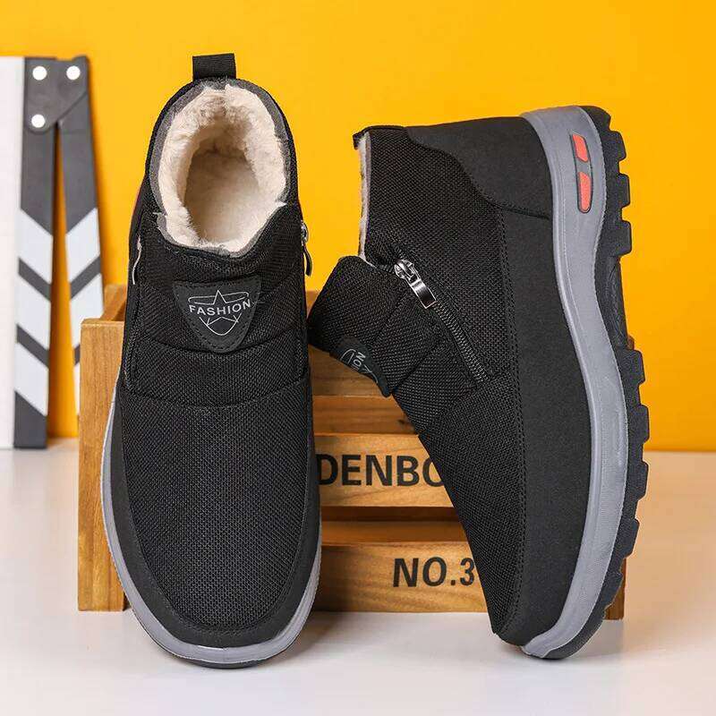 Men's autumn winter casual cotton shoes warm wear-resistant snow boots outdoor thick heels low-priced and free shipping