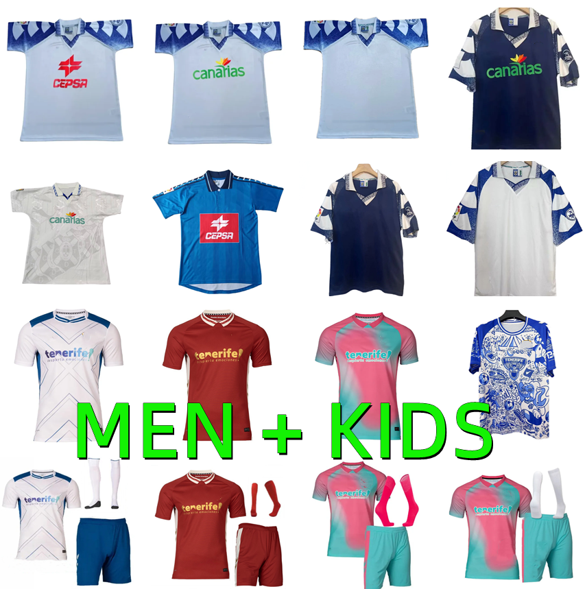 25 26 CD Tenerife soccer jerseys 95 97 98 99 chandal de futbol ENRIC GALLEGO ZORRILLA MO DAUDA BUNUEL ROMERO MARTINEZ 1997 1998 1999 retro football shirt Men kids kit