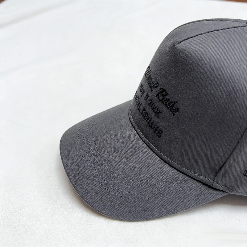 Men's Women's Gray Embroidered Lettering Cap Adjustable Curved Brim Casual Daily Hat