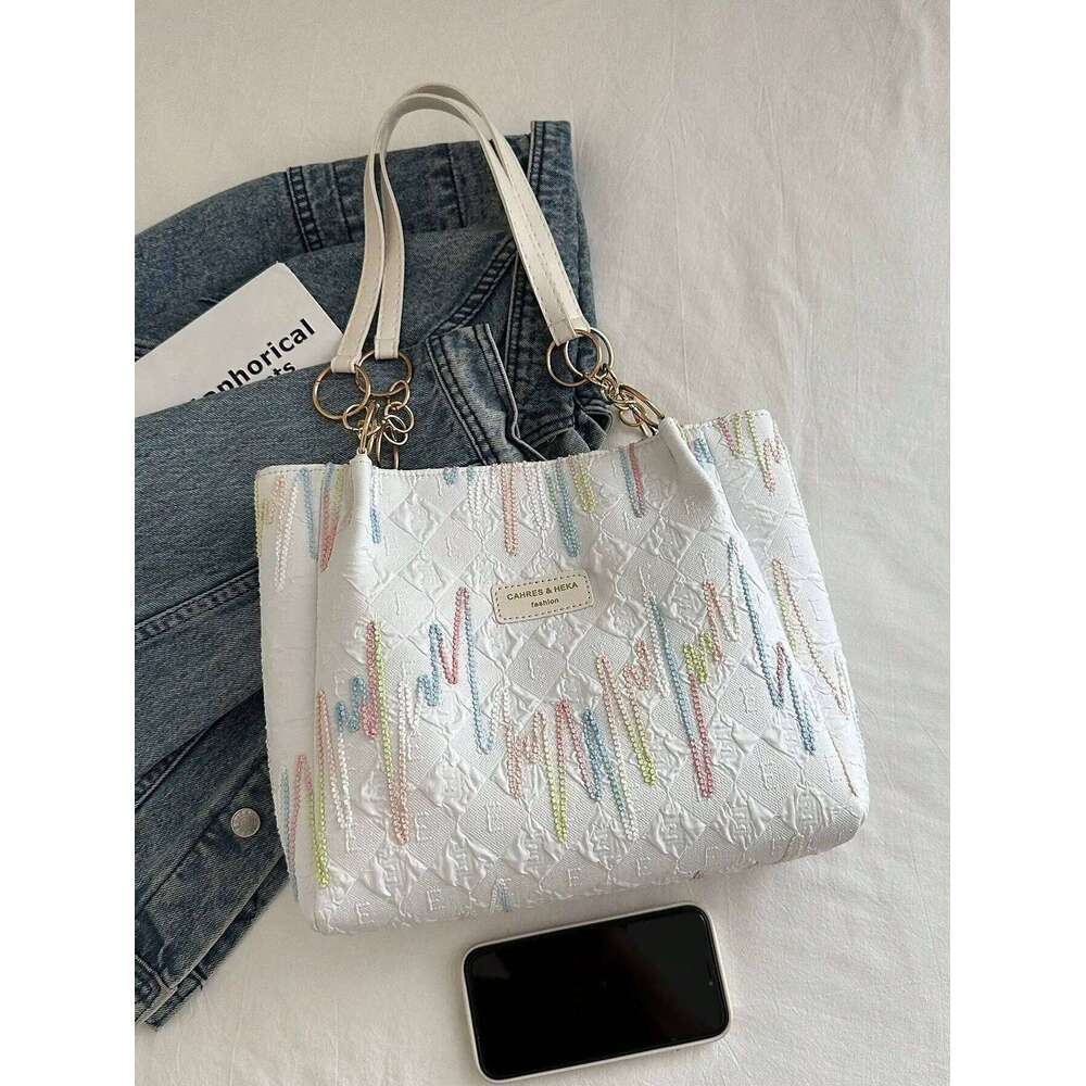 Large Capacity Tote For Women, Casual Handbag, Korean Plaid Shoulder Commuter Bag Commute Women's Fashion bags 2025 Y260205