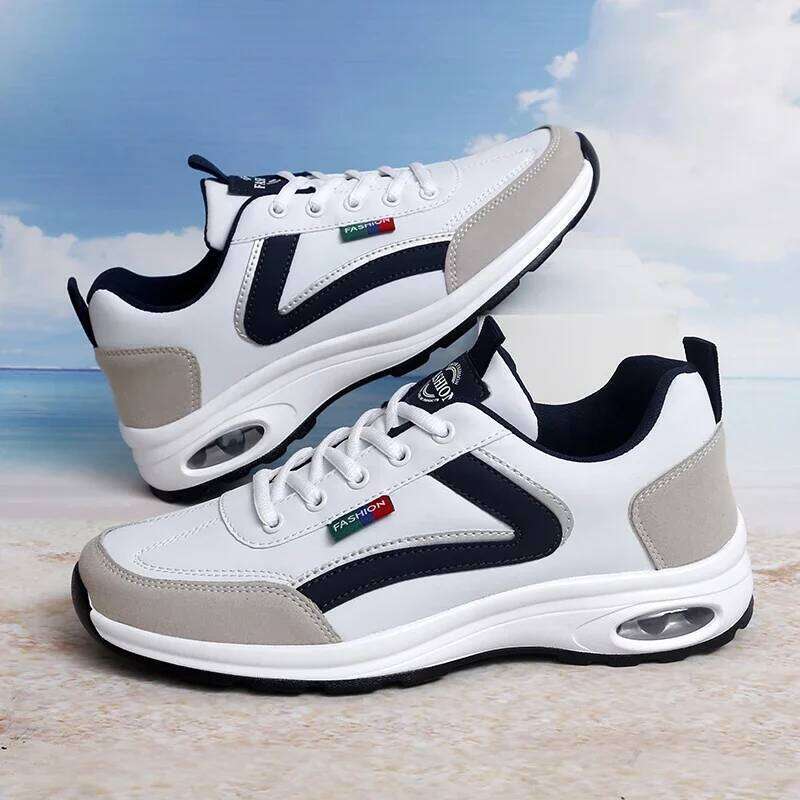 Luxury Sneakers Summer Thick Soled Fast Drying Anti Slip Height Increasing Walking Shoes PU Leather Footwear Tennis for Men