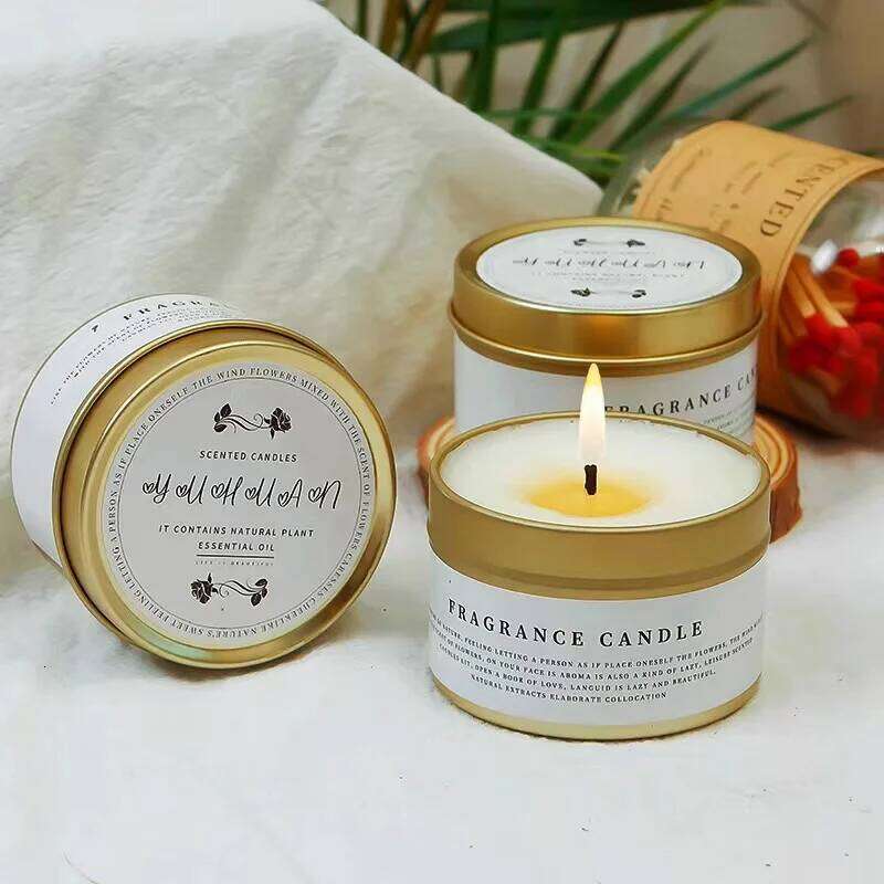80g Aromatherapy tin cans smokeless soy wedding birthday hand gifts home decoration scented candles mini H260205