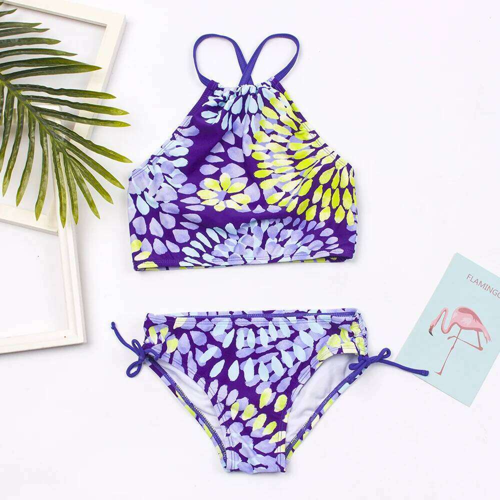 Multi Color Children Bikini Set 2025 Girls Swimwear Swimsuit Summer Baby Kids Biquini Infantil Swimming Suit XJ260206