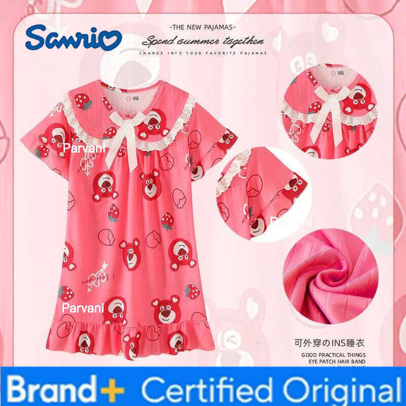 Sanrio Girls Summer Pajamas Set Child House Clothing Nightgown Sleepwear Robe Children's Comfortable H2602061 - view 4